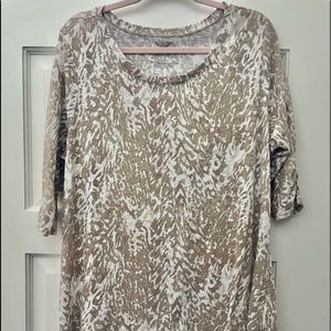 Faded Glory Knit Tunic Top w Ruched Sleeves S 1X